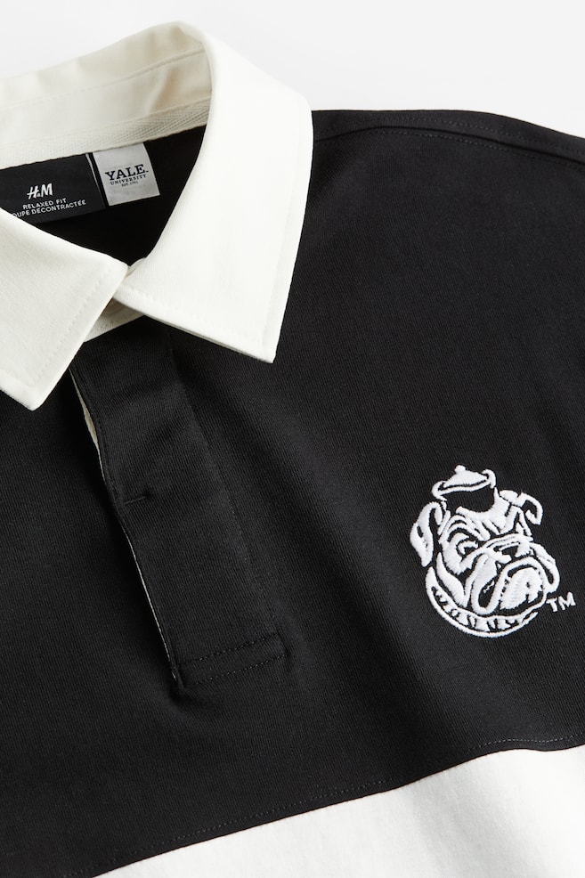 Relaxed Fit Motif-detail polo shirt - Black/Yale University - 6