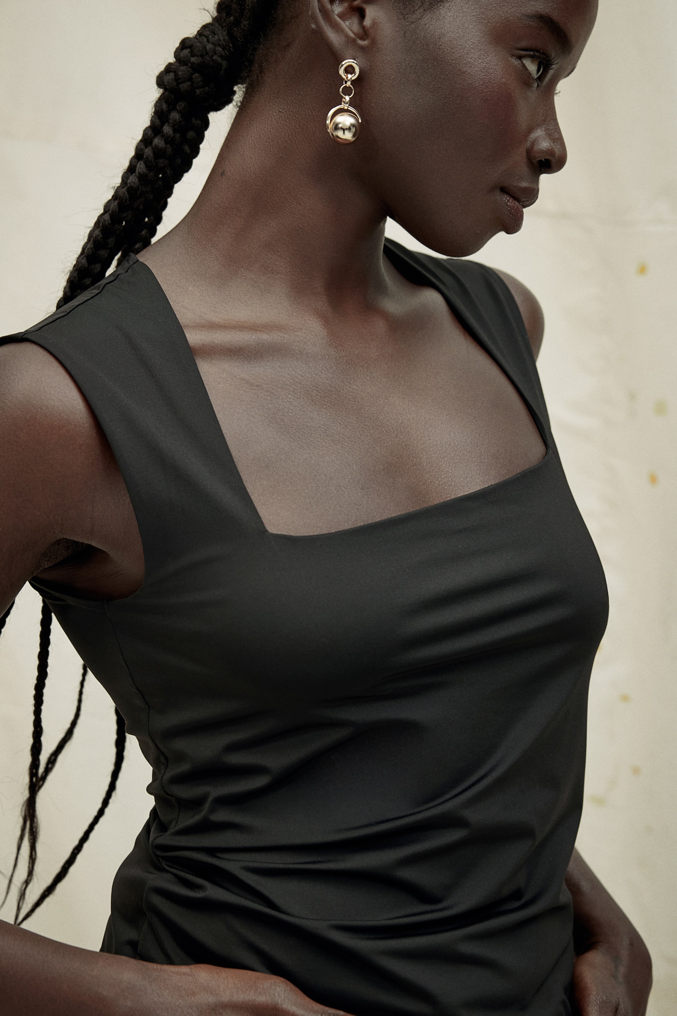 Square-neck Jersey Top