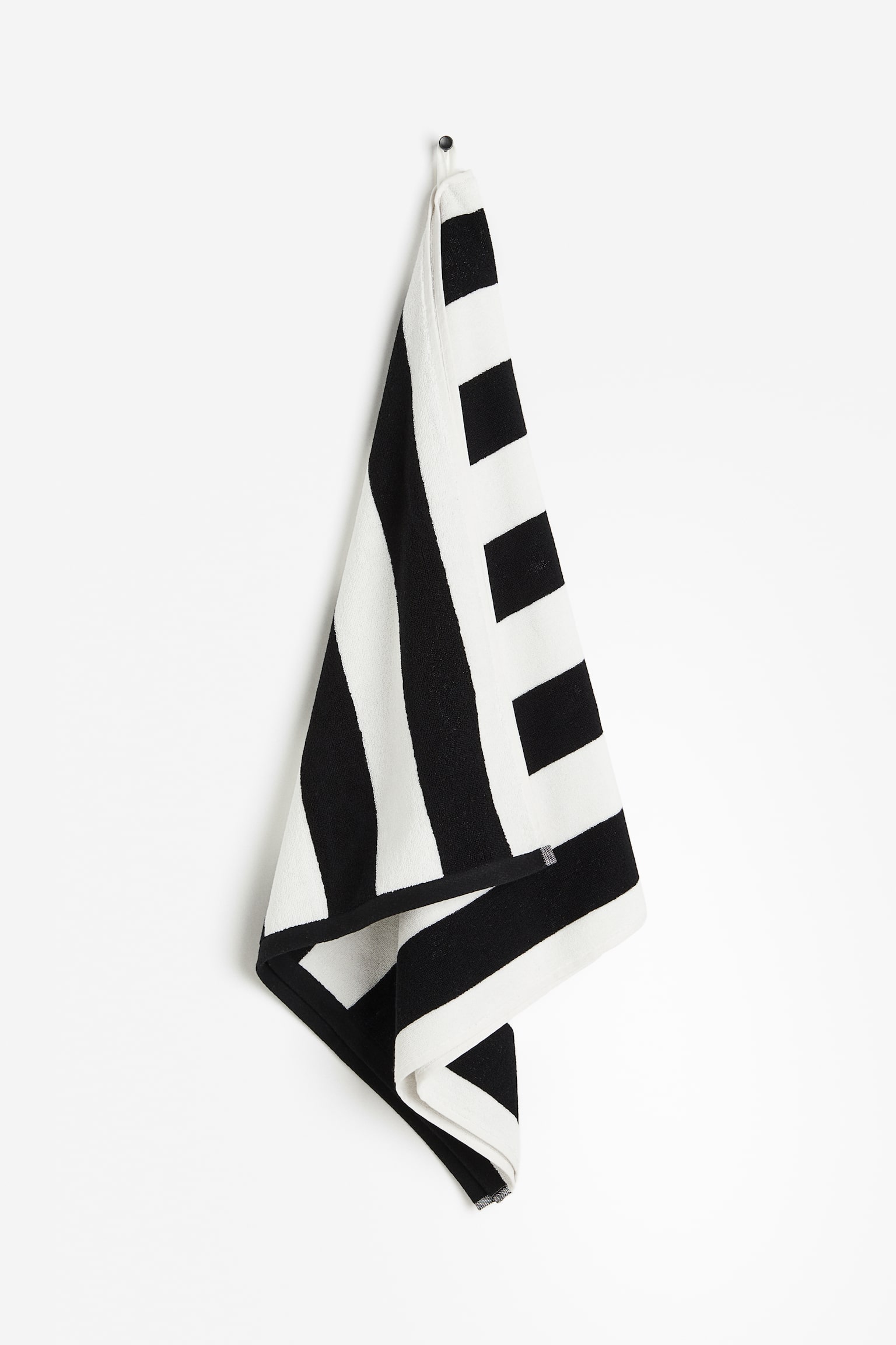 Bath towel - Black/Striped/Beige/Striped - 1