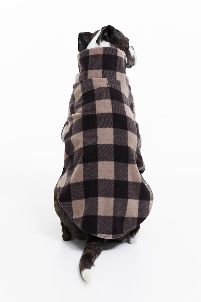 Fleece top for a dog - Dark beige/Checked/Black/Checked/White/Dogtooth-patterned - 3
