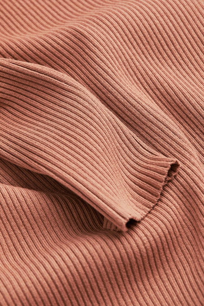 Rib-knit dress - Dark beige - 2
