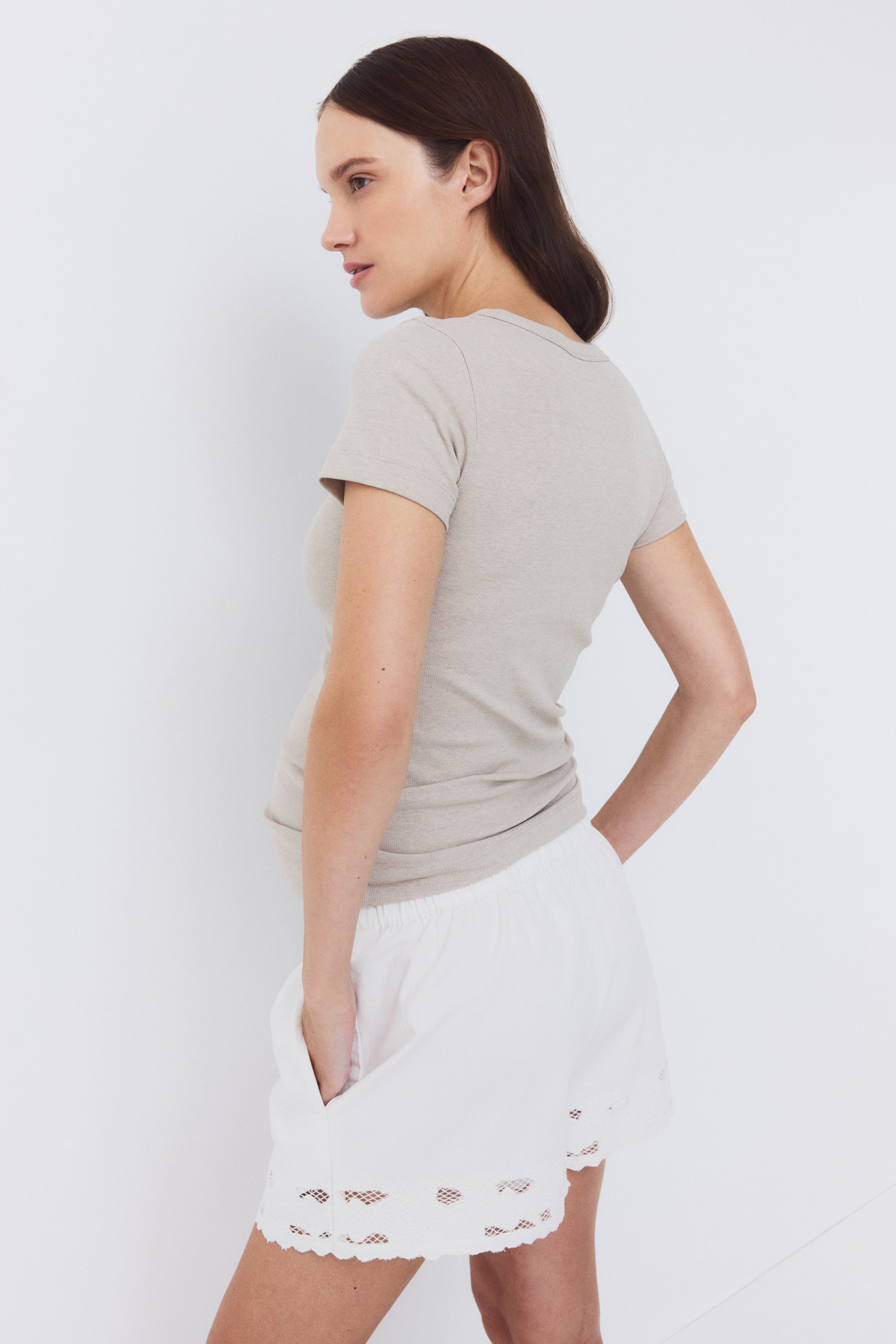 MAMA Ribbed Jersey T-Shirt