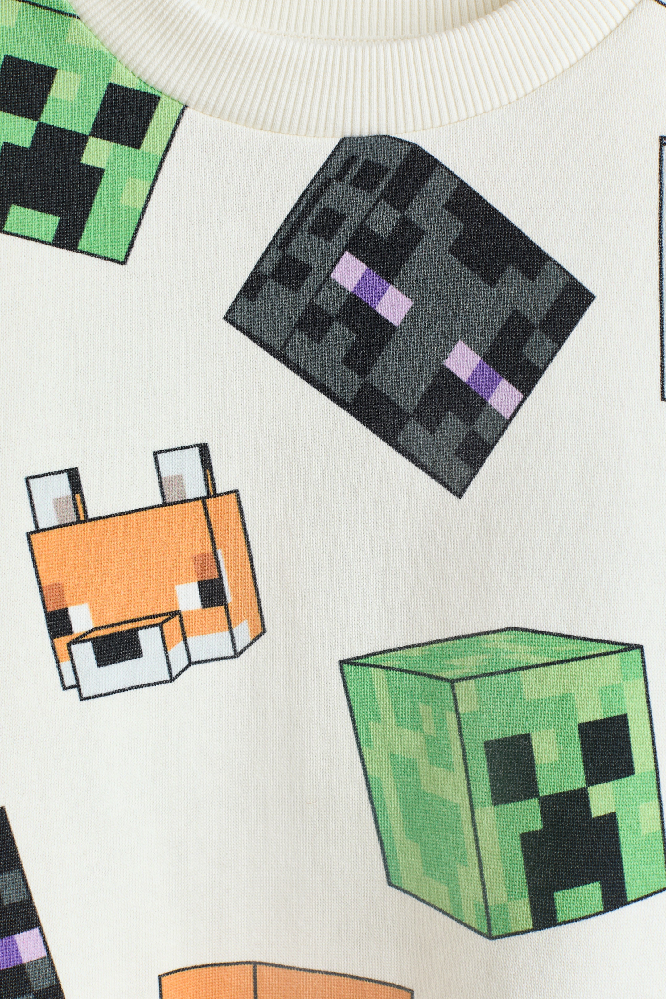 הצגת תמונה גדולה יותר: סווטשירט עם הדפס - White/Minecraft - Kids | H&M IL 2