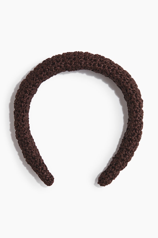 Straw Alice band - Dark brown - 1