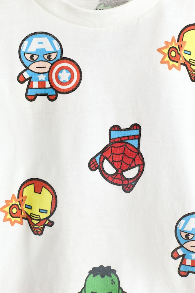 Oversized Printed T-Shirt-White/Marvel Comics - 2