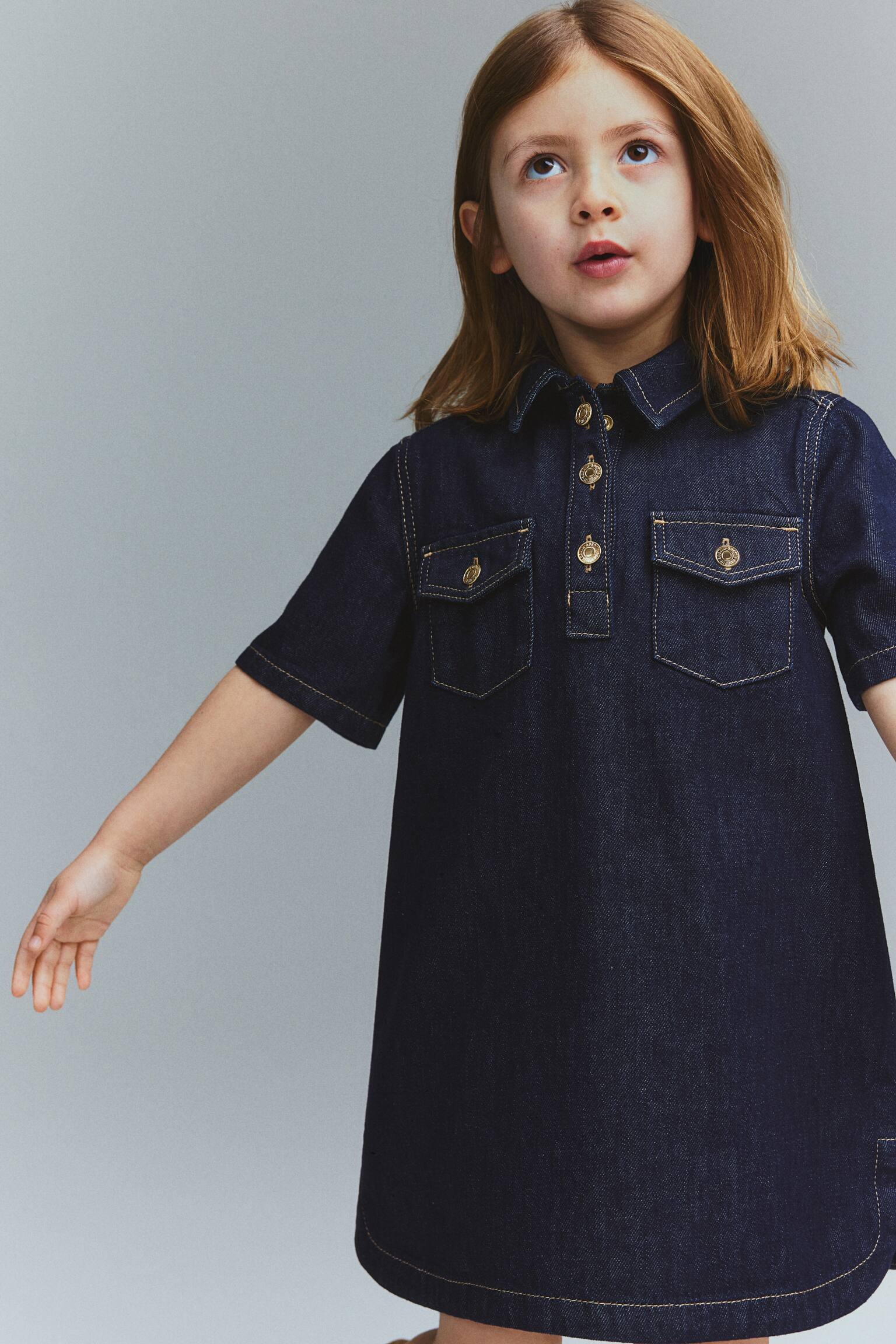 Denim Shirt Dress - Dark denim blue - 3