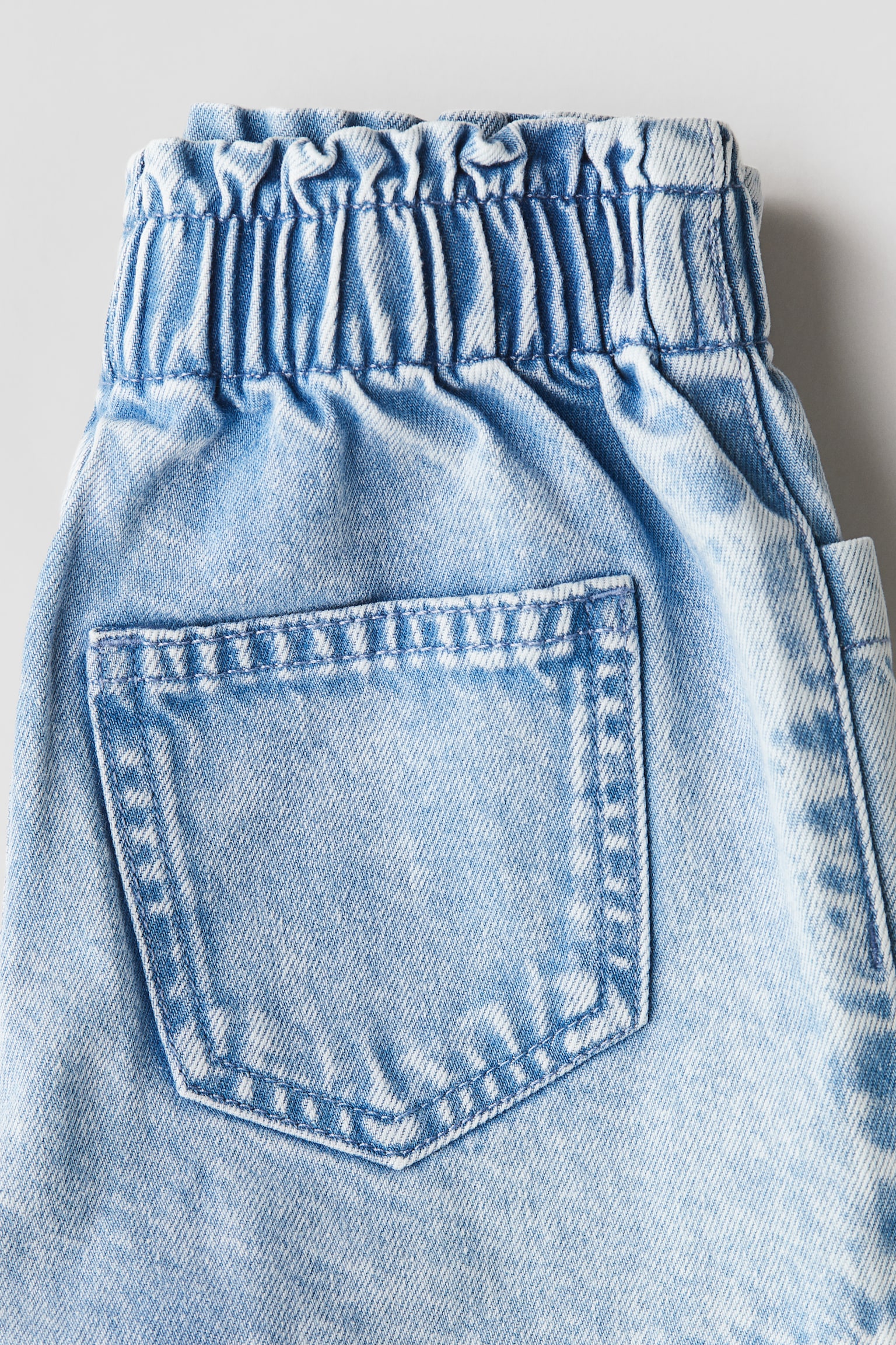 Paper-bag shorts - Light denim blue - 3