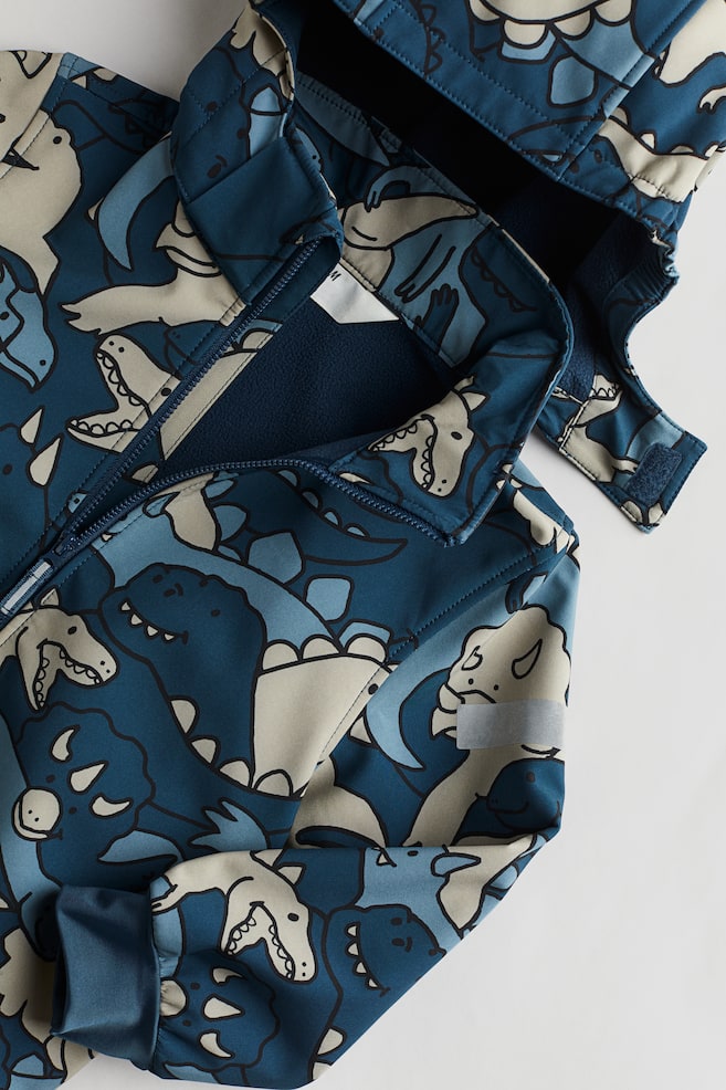 Water-resistant Softshell Jacket - Dark blue/dinosaurs/Dark dusty pink/floral/Light beige/patterned - 3