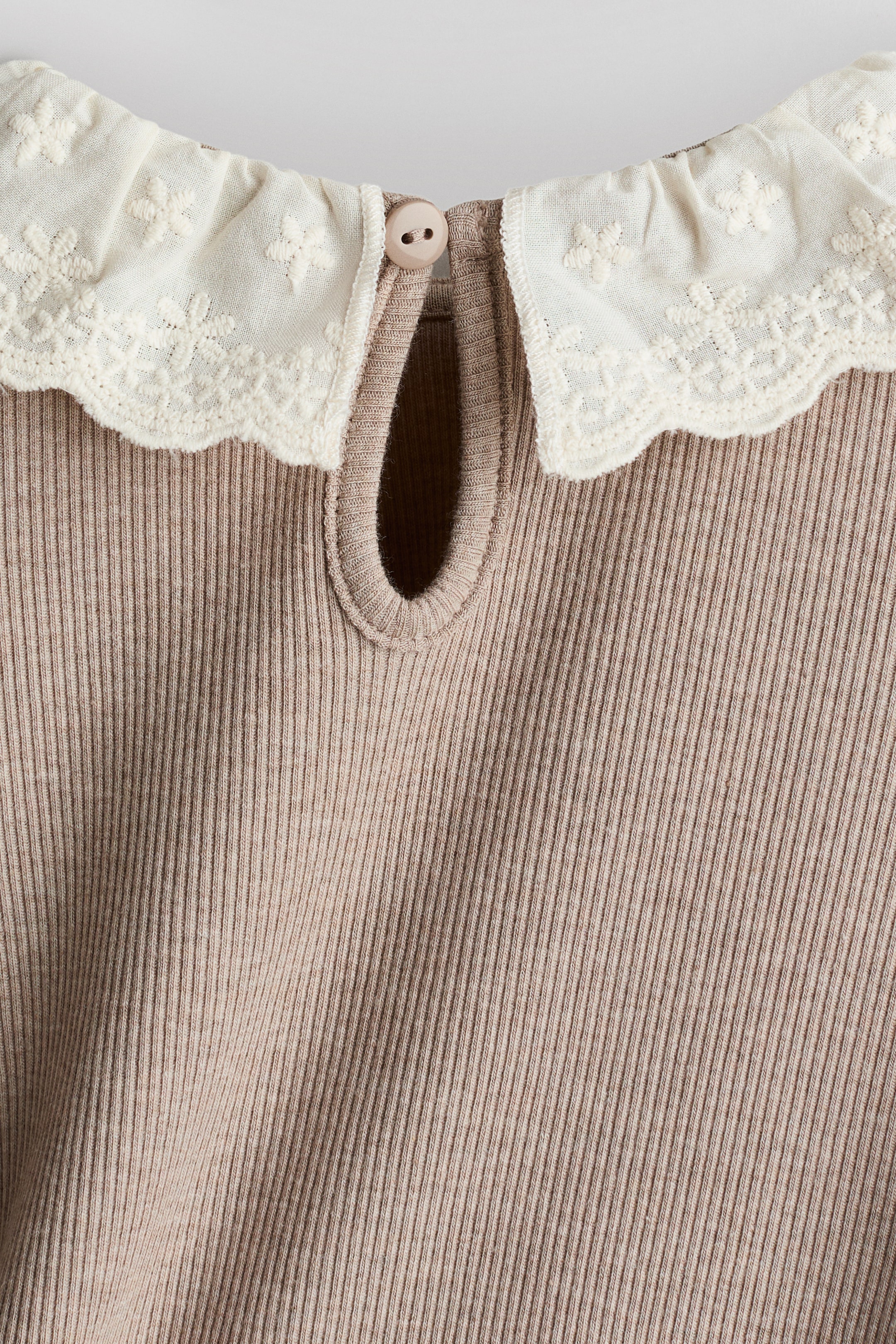 Rib-Knit Top with Collar