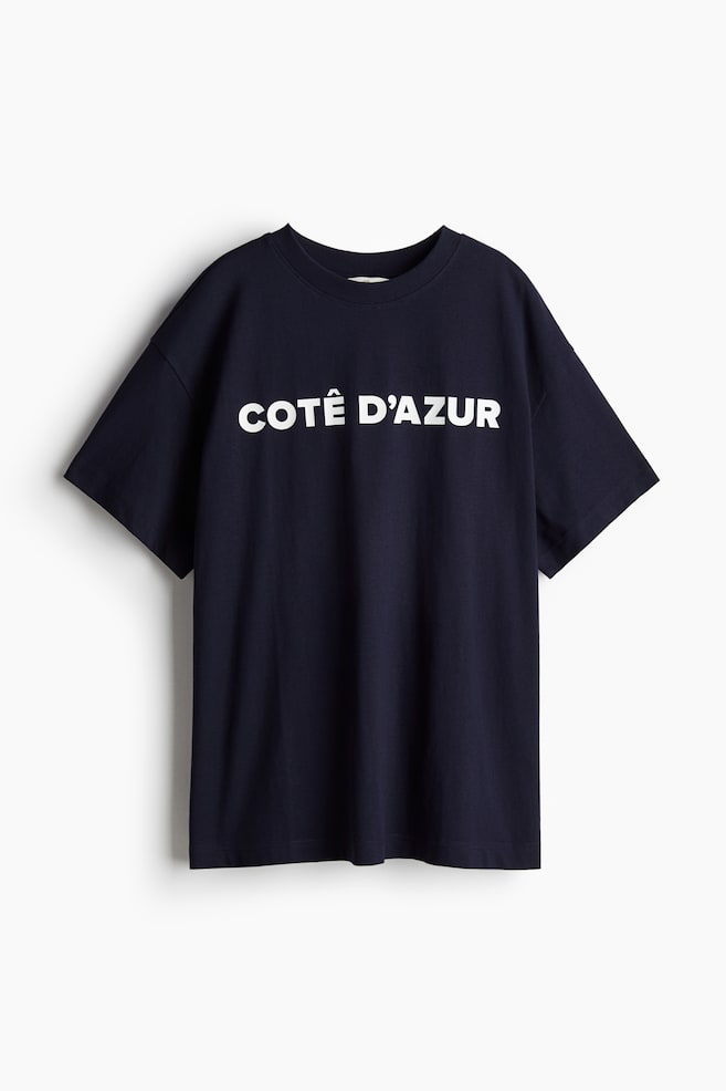 Oversized printed T-shirt - Navy blue/Côte d'Azur - 1