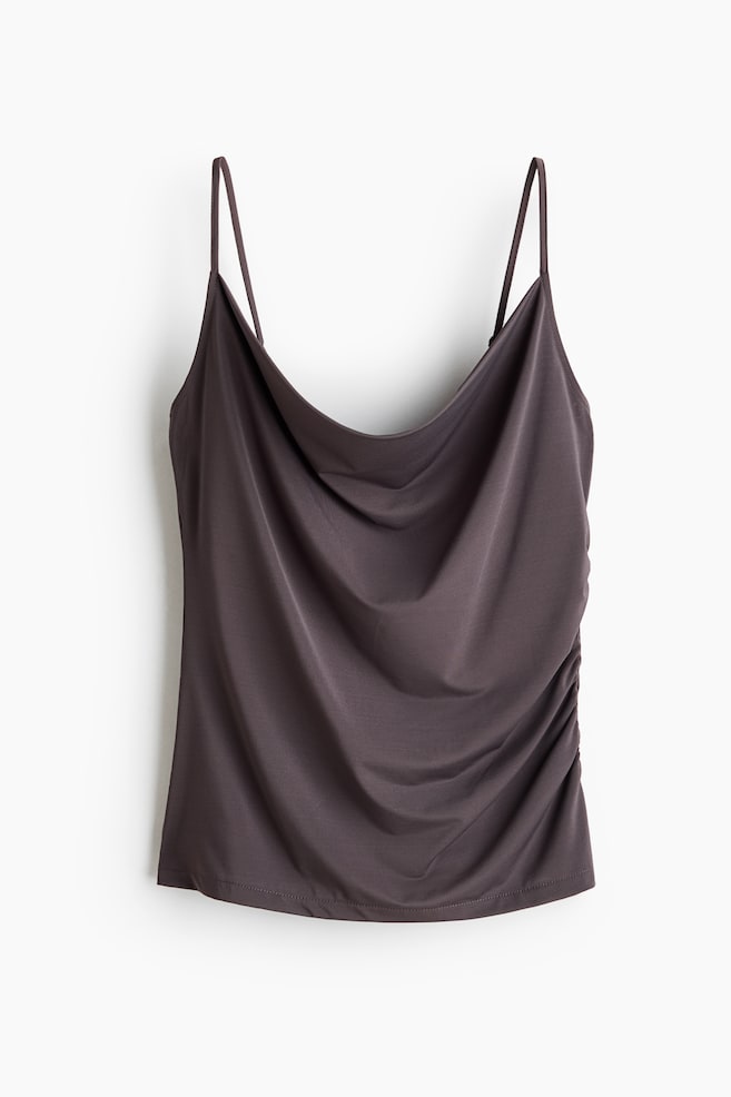 Cowl-neck strappy top - Dark mauve/Navy blue/Light pink - 1
