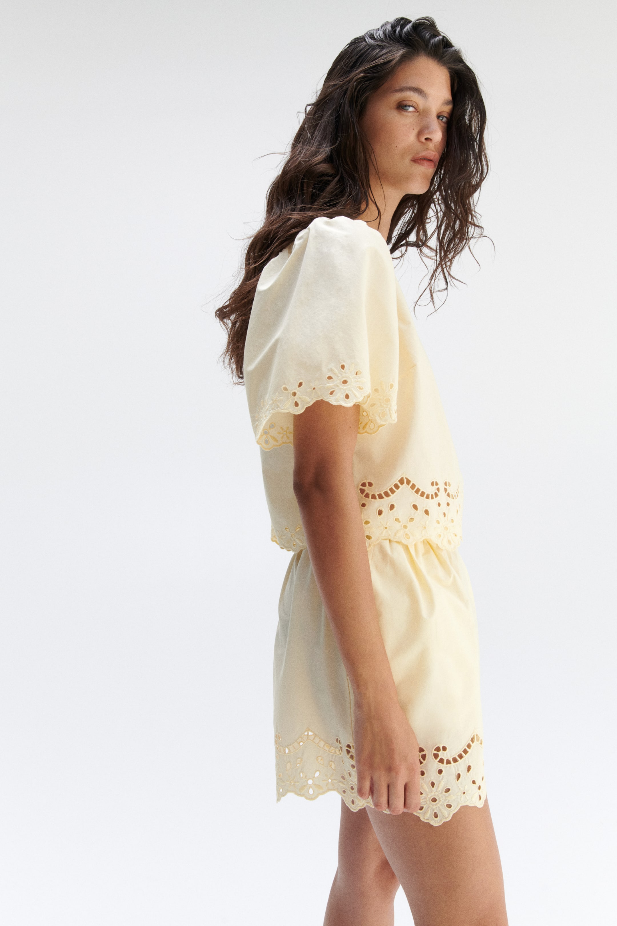 Cotton Top with Eyelet Embroidery