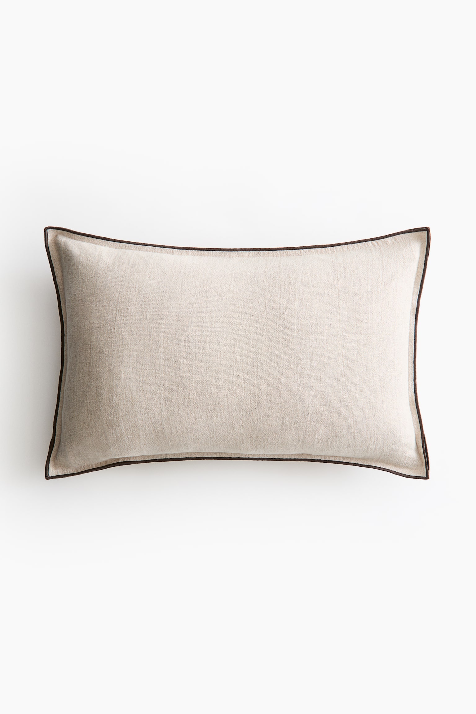 Linen-blend cushion cover - ライトベージュ/ホワイト