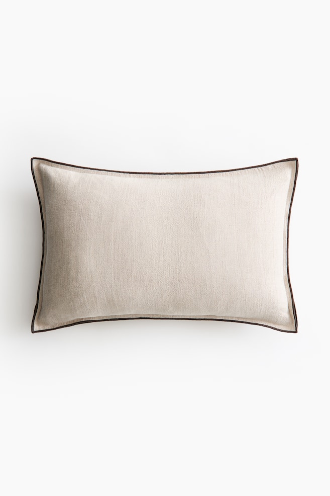 Linen-blend cushion cover - Light beige/Light beige - 1