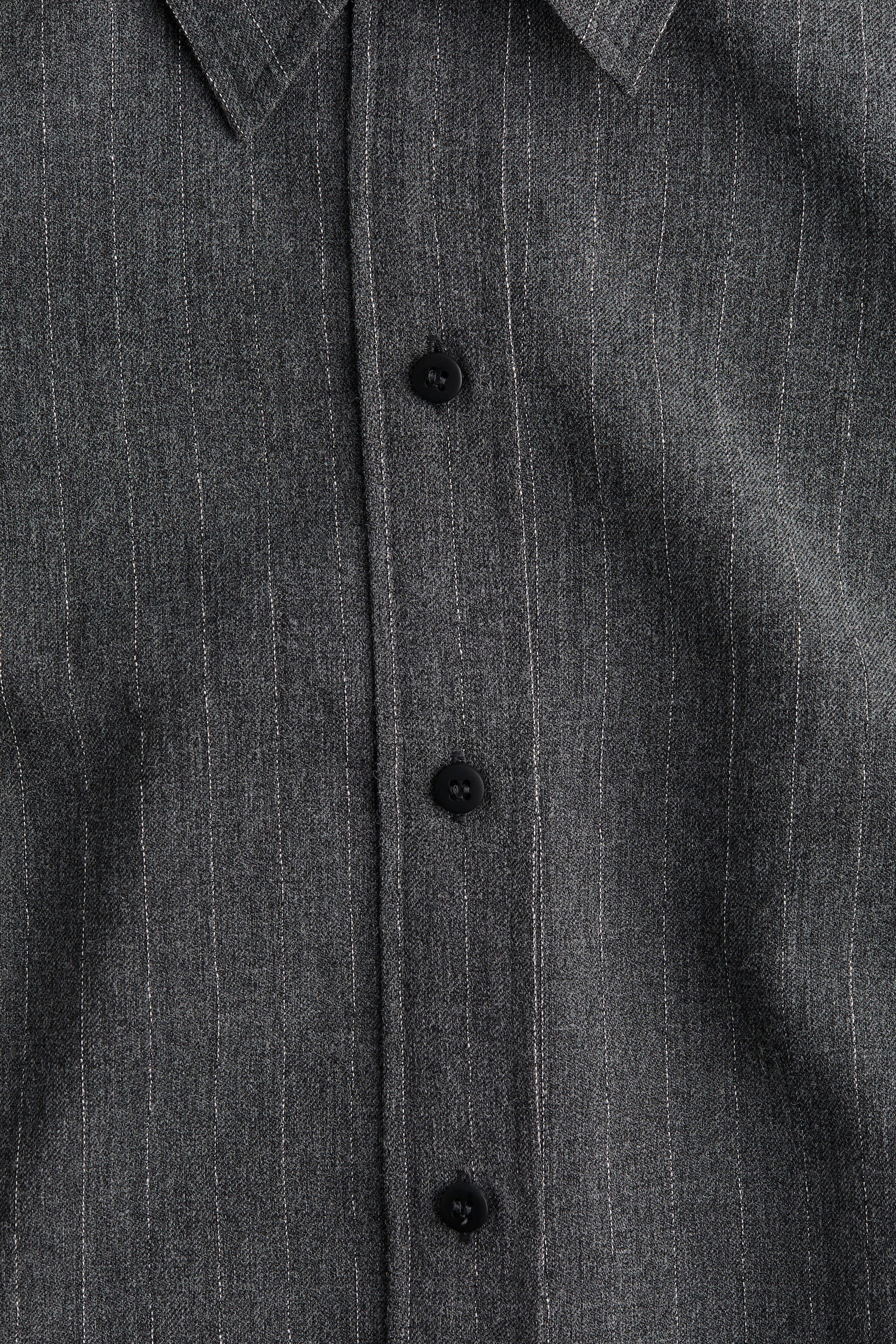 Loose-fit twill shirt - Dark grey/Pinstriped - 4