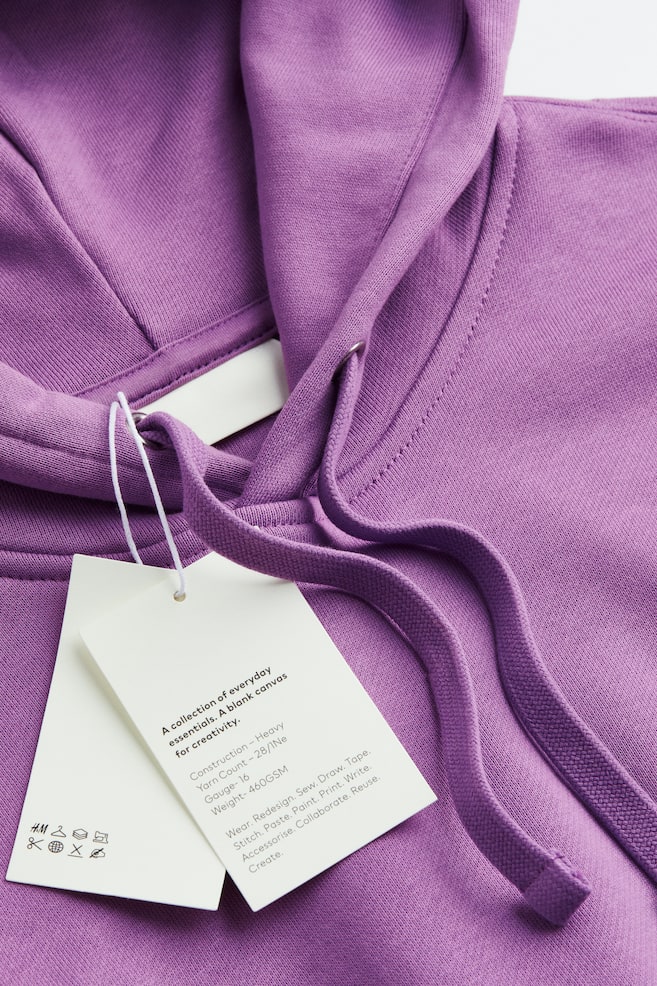 Oversized Fit Cotton hoodie - Deep lilac/Black/Burgundy/Old pink - 2