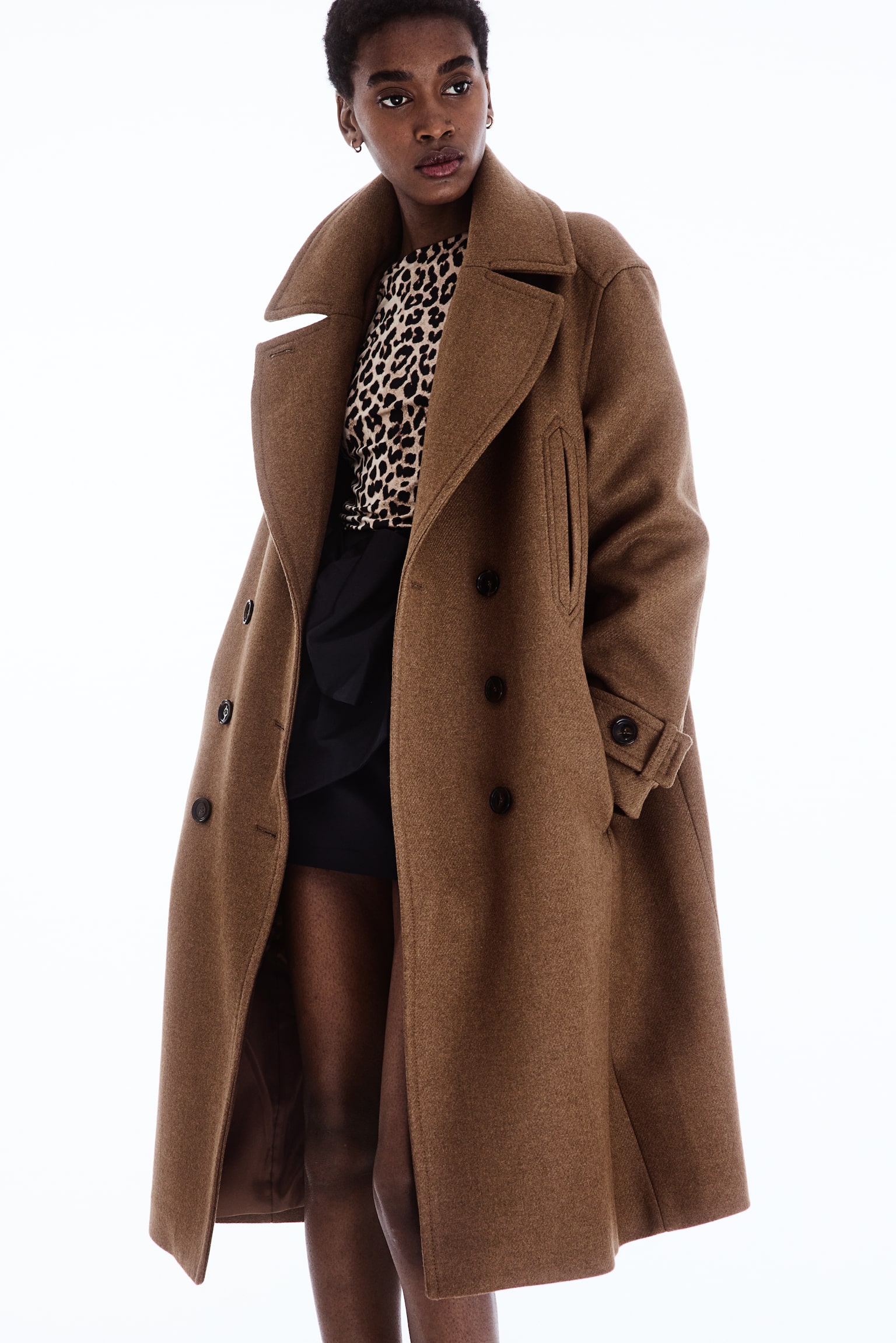 Wool-blend coat - Brown - 7