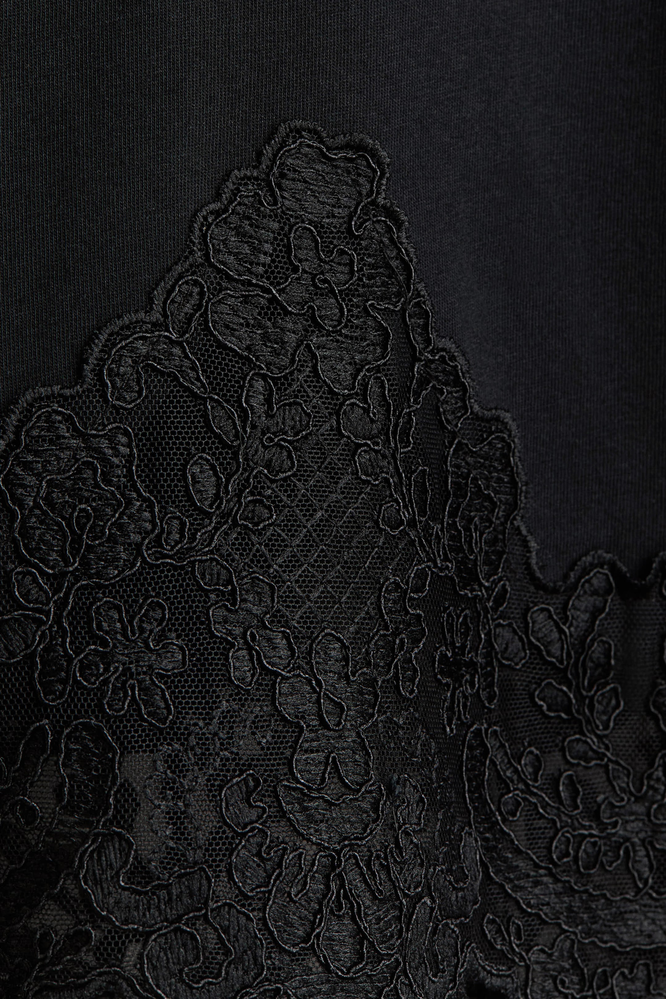 Lace-Trimmed Cotton T-Shirt