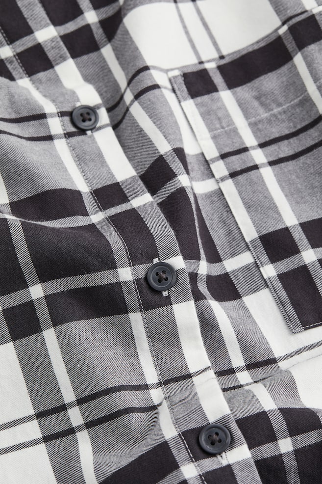 Flannel nightshirt - Grey/Checked - 4
