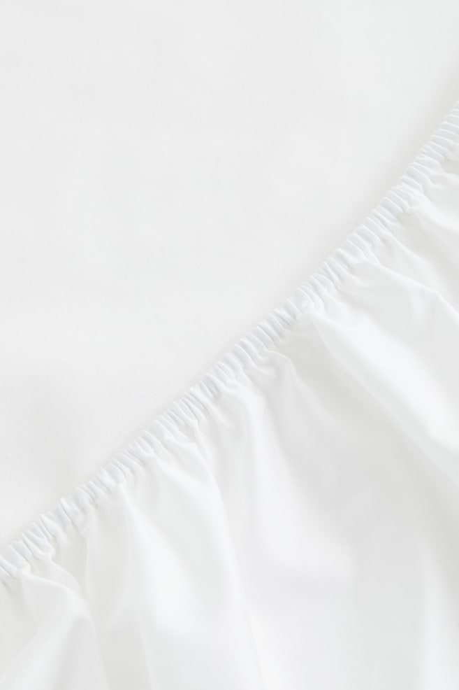 Fitted cotton sateen sheet - White - 2