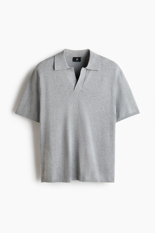 Relaxed-Fit Polo Shirt - Gray melange/Black - 1