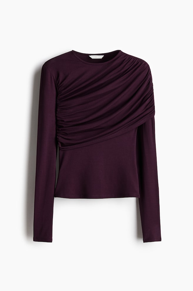 Draped asymmetric top - Dark purple - 1