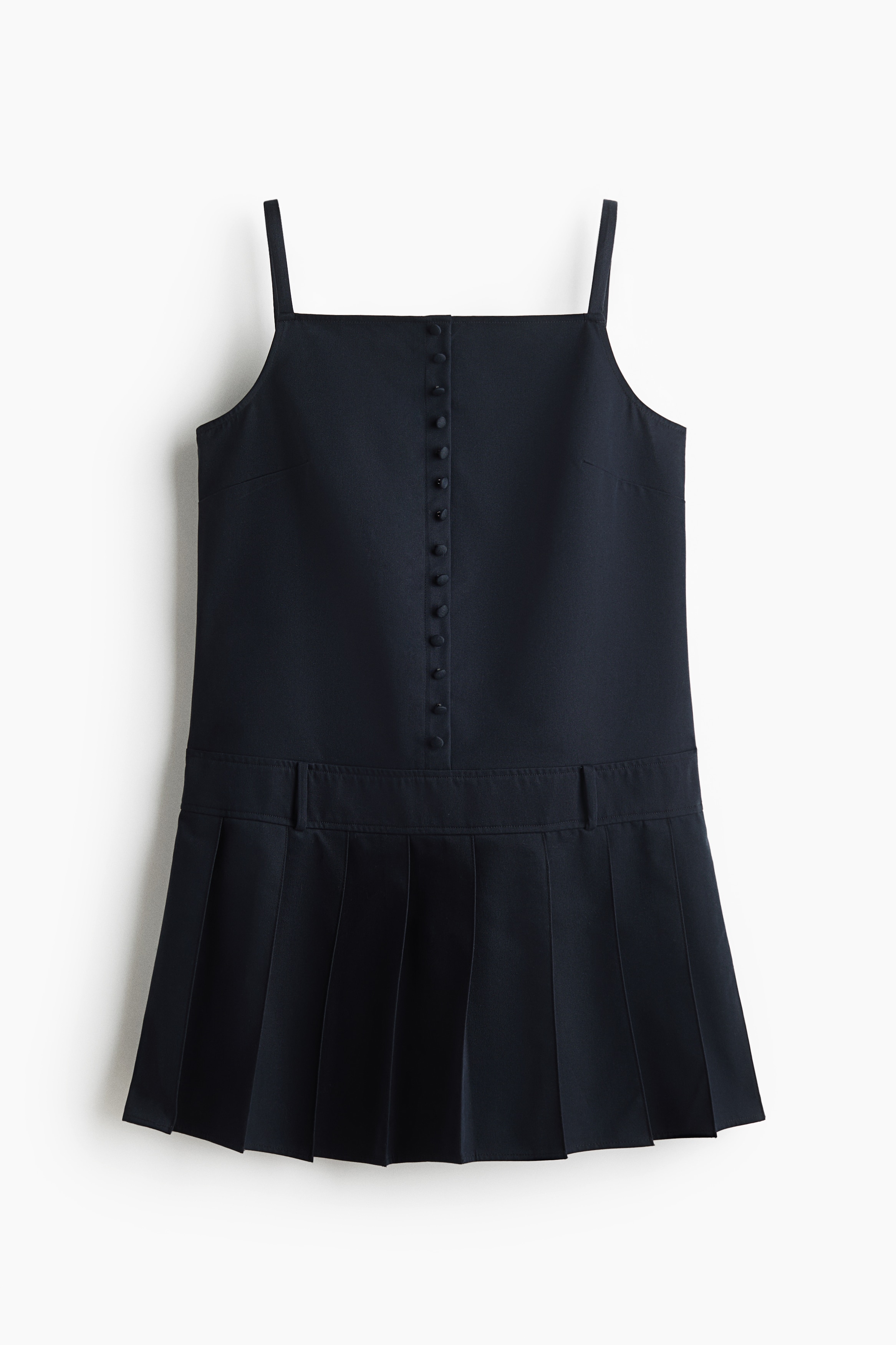 Pleated-skirt dress - Navy blue/Beige