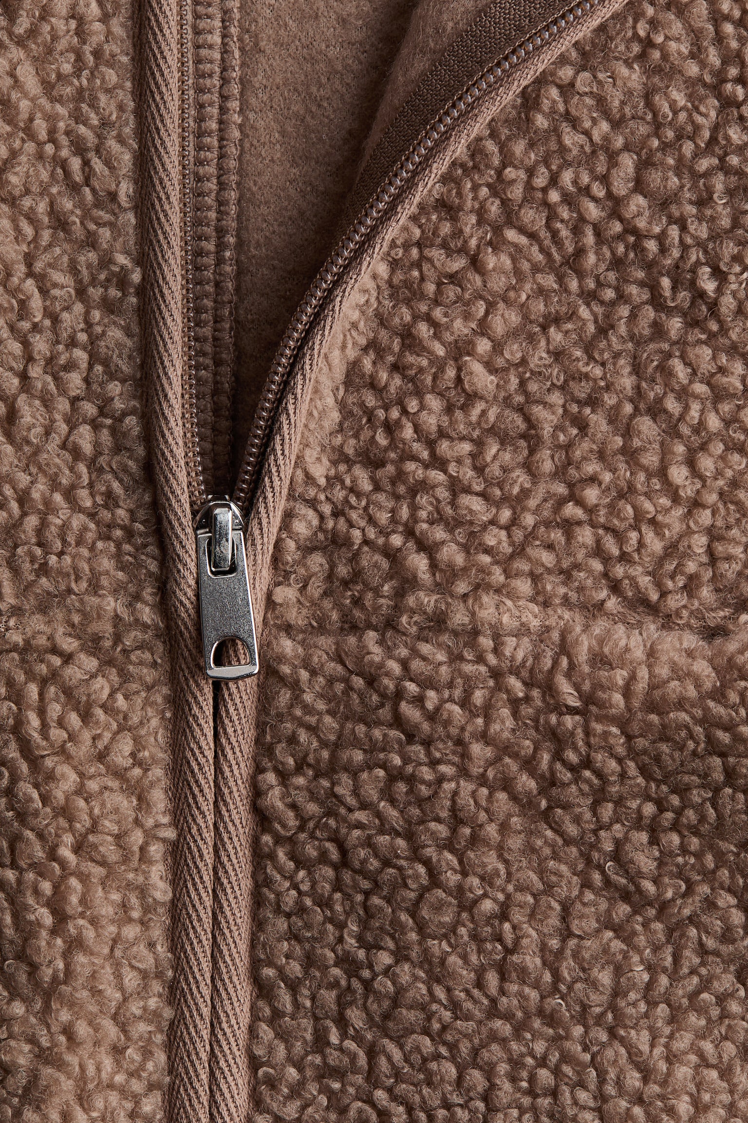 Женская куртка H&M Teddy Fleece, цвет: Тёмный бежевый — фото 6