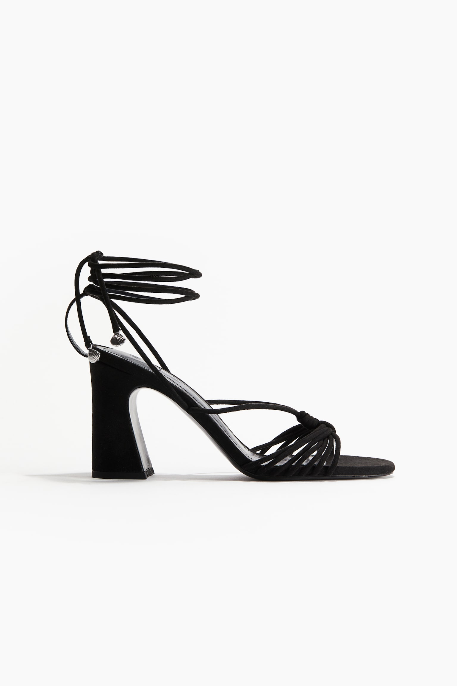 Heeled Strappy Sandals - Black - 1