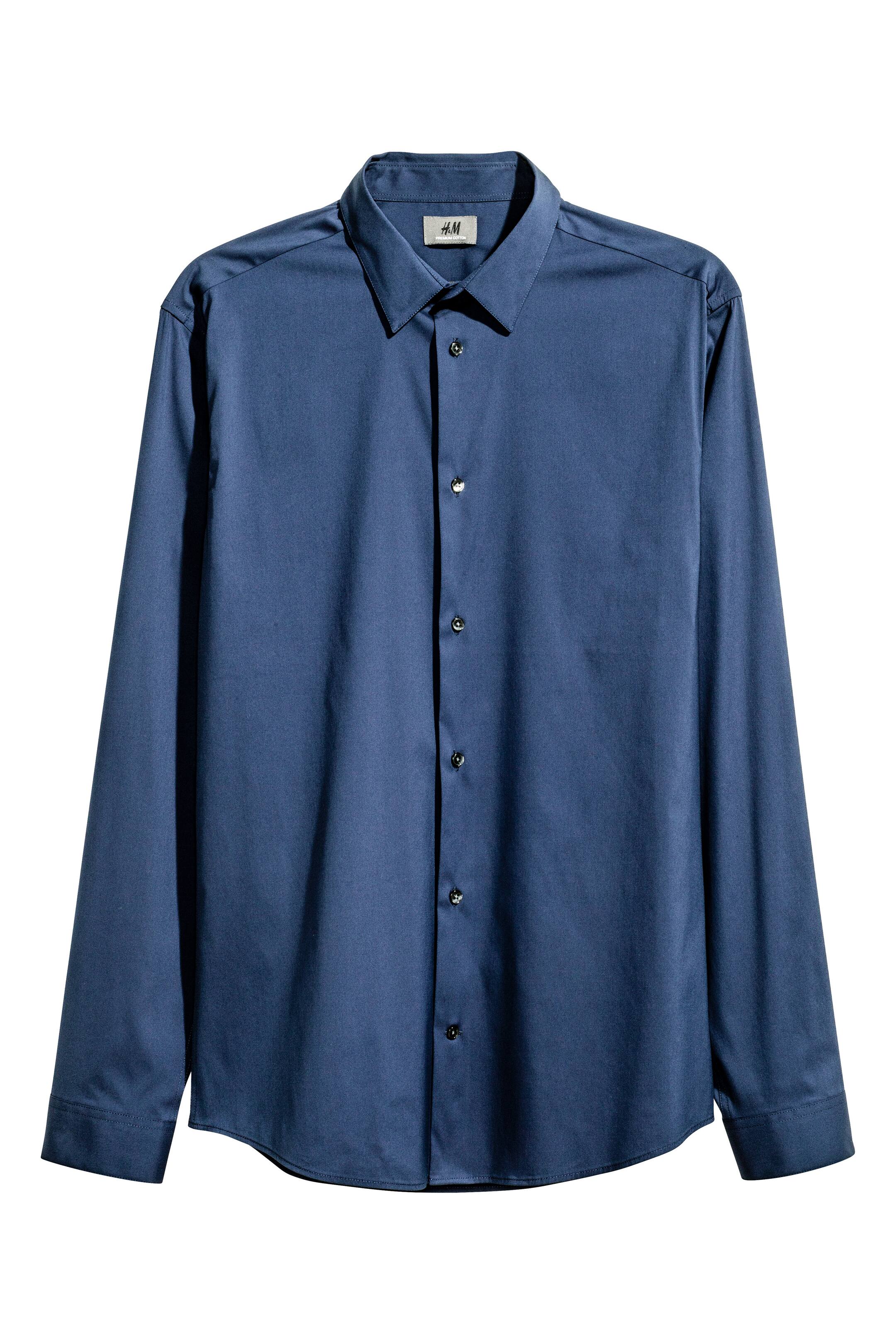 Vezi imaginea mai mare: Cămașă elastică Slim fit - Bleumarin - BĂRBAŢI | H&M RO 1