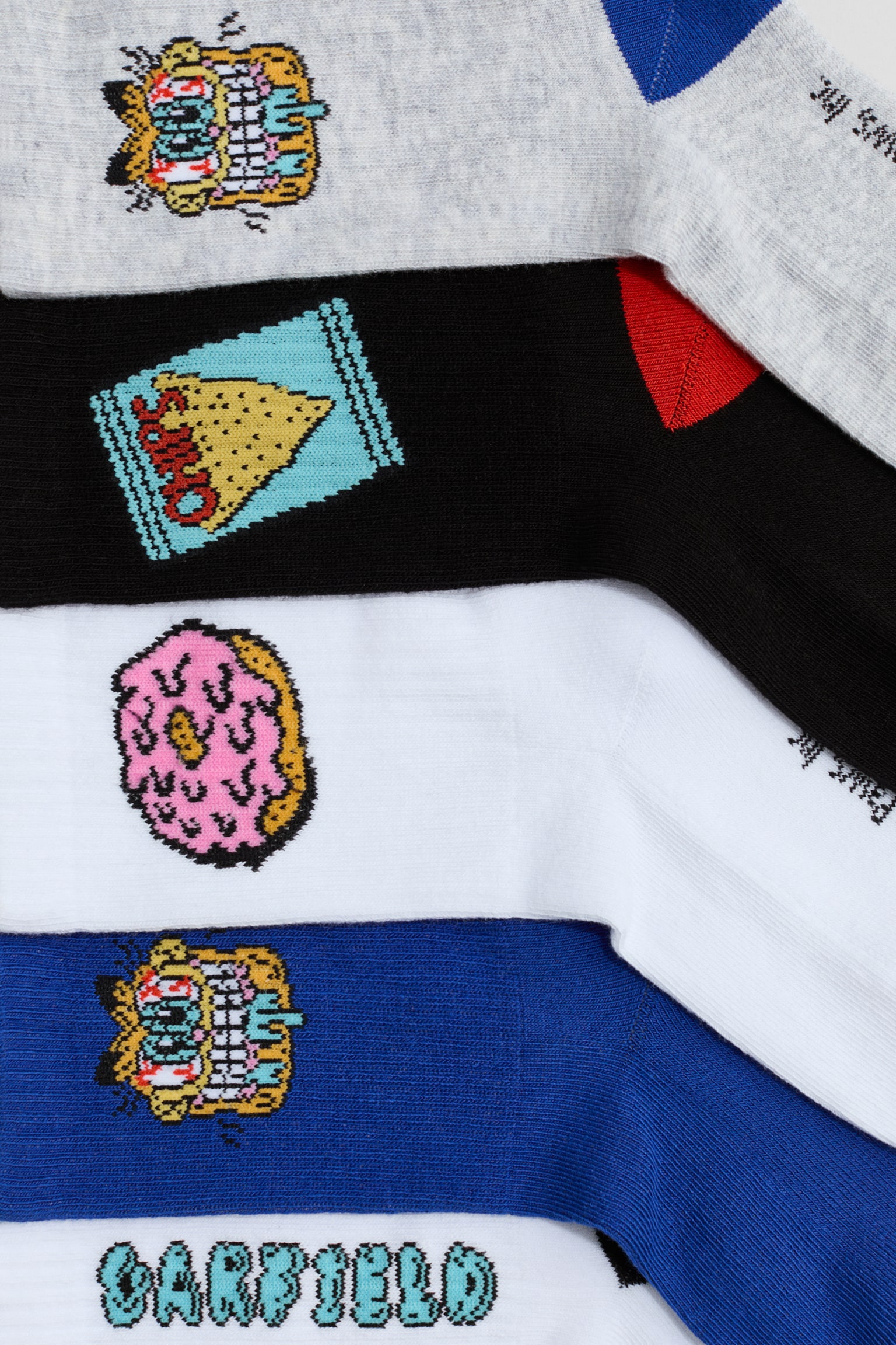 Balenie 5 párov ponožiek s pleteným motívom - Modrá/Garfield/Modrá/Minecraft/Modrá/Among us/Biela/Disney/Modrá/Simpsonovci/Biela/modrá/PlayStation/Svetlozelená/SmileyWorld® - 2