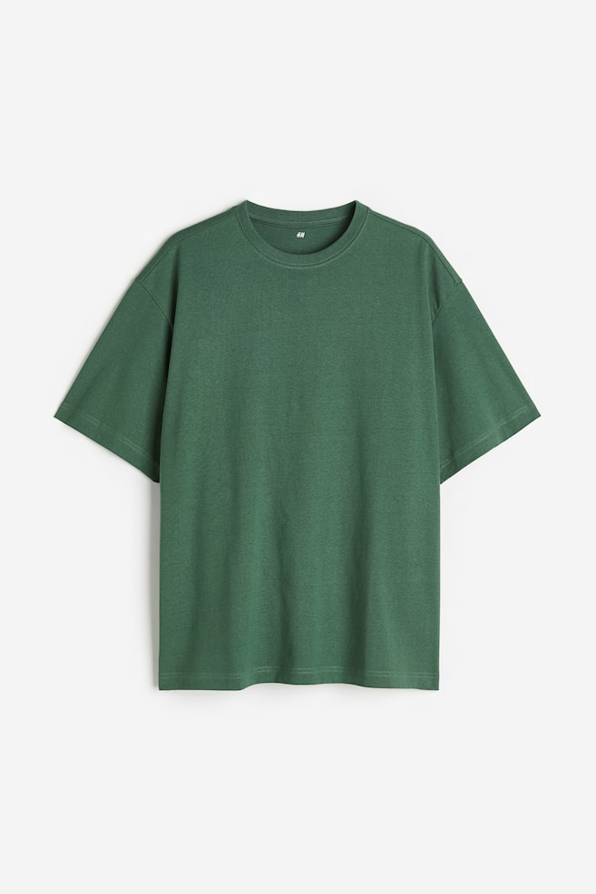 Relaxed Fit T-shirt - Mørk grønn/Hvit/Sort/Beige/dc/dc/dc - 2
