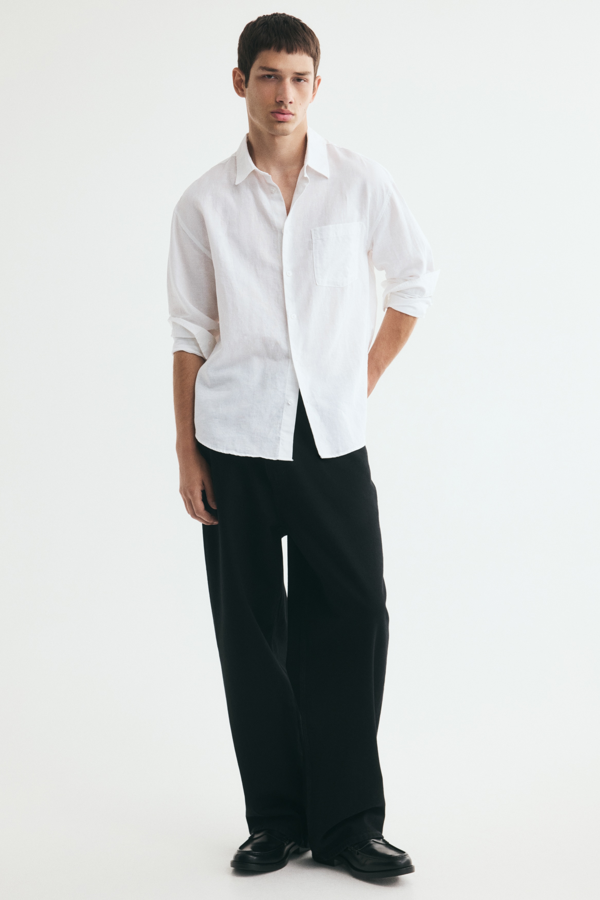 Camisa en mezcla de lino Relaxed FitAuxiliar