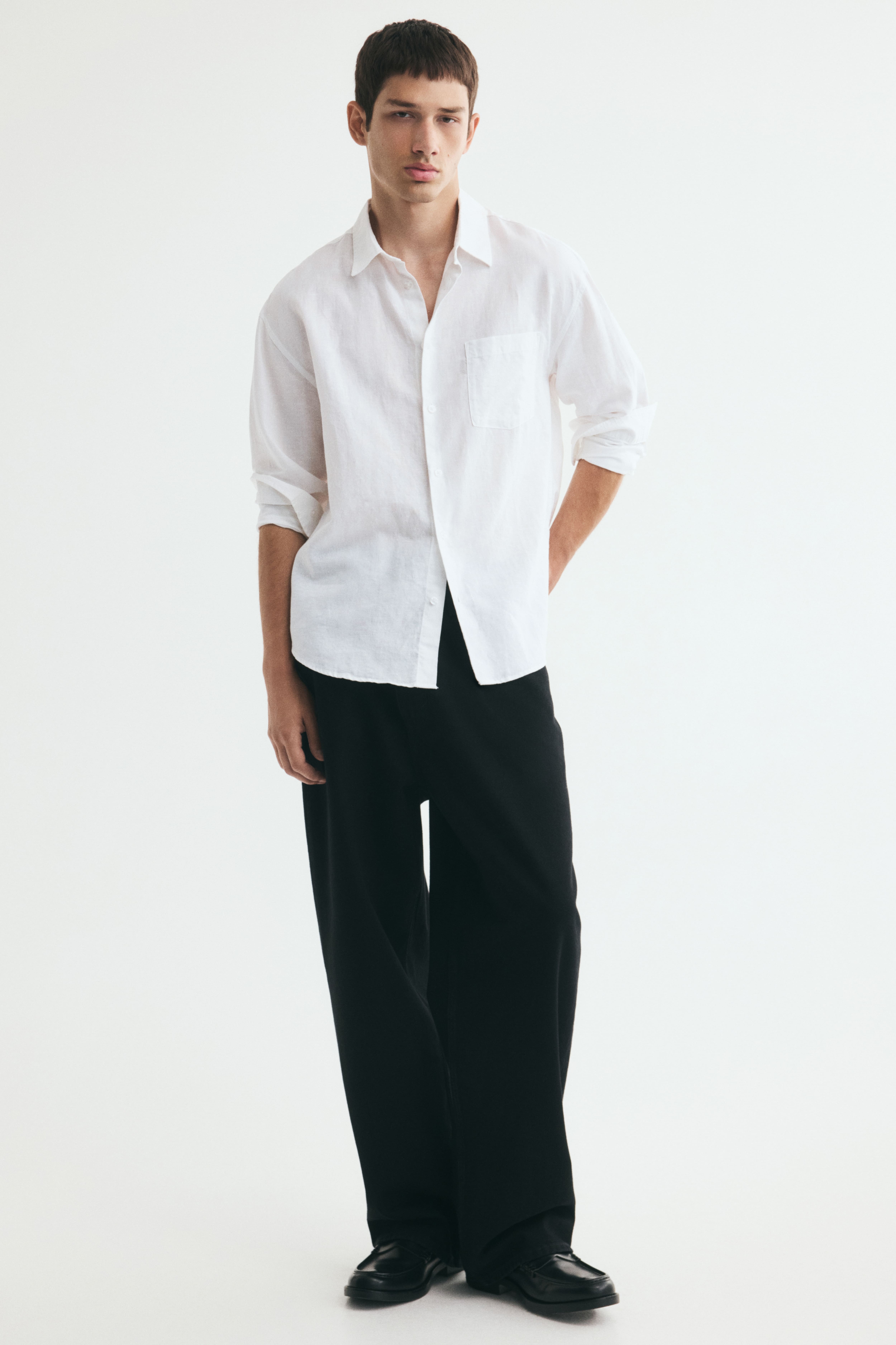 Relaxed-Fit Linen-Blend Shirt