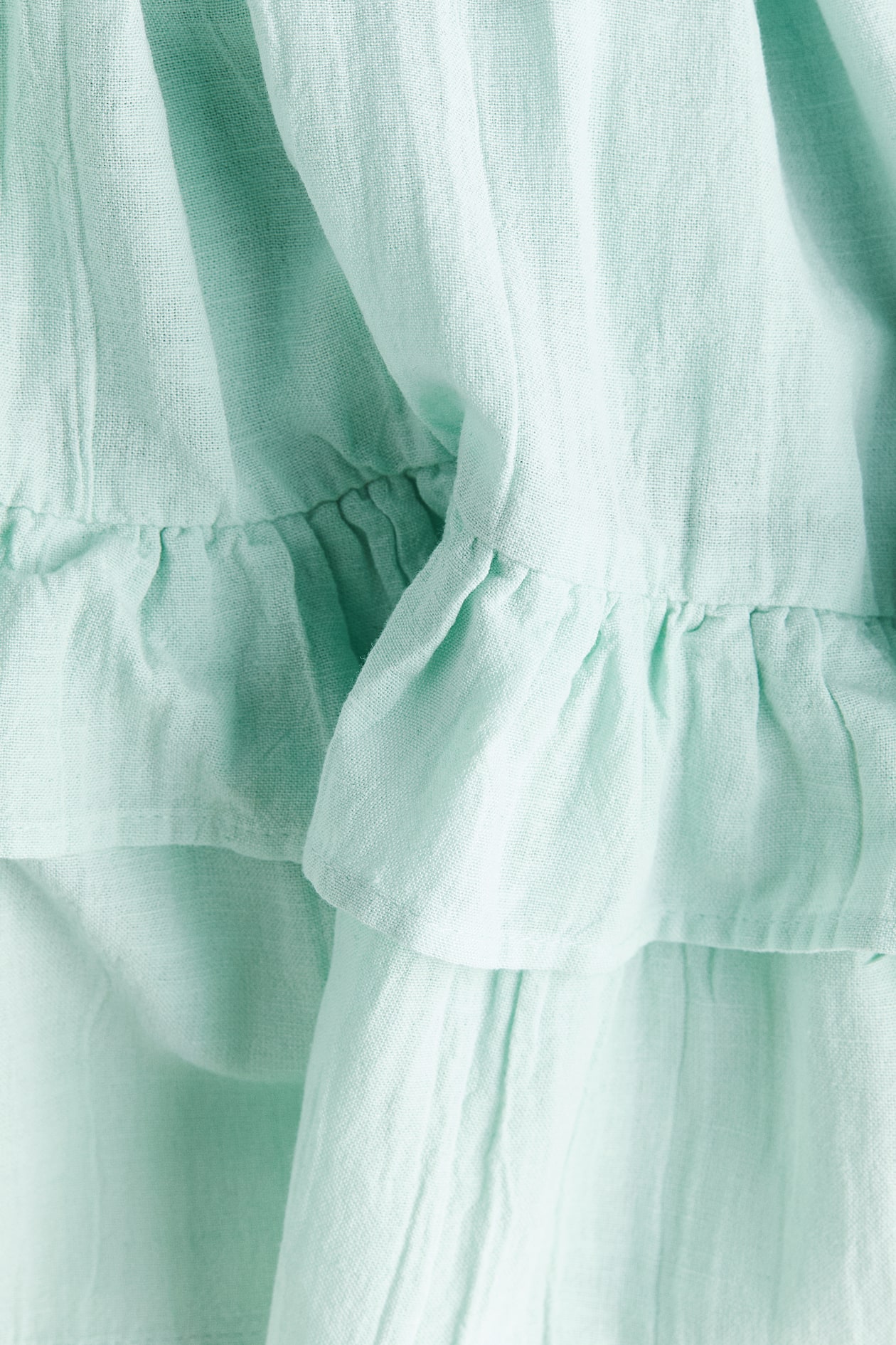 Linen-Blend Dress with a Flared Skirt - image 5