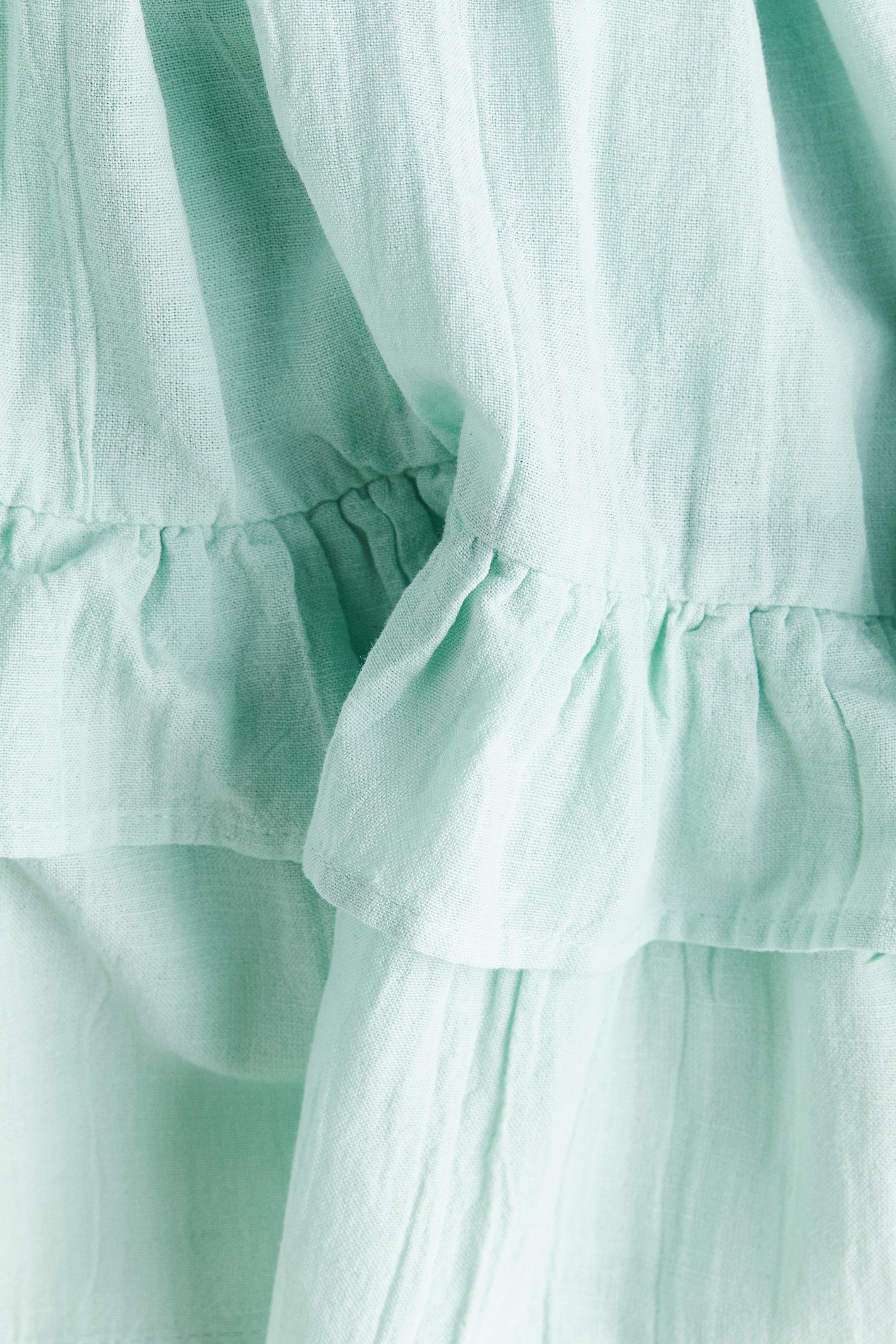 Linen-Blend Dress with a Flared Skirt