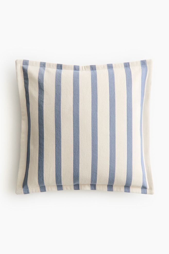 Patterned canvas cushion cover - Dusty blue/Striped/Beige/Striped/Dark brown/Striped/Black/Striped/Dark beige/Striped/Grey/Striped - 1