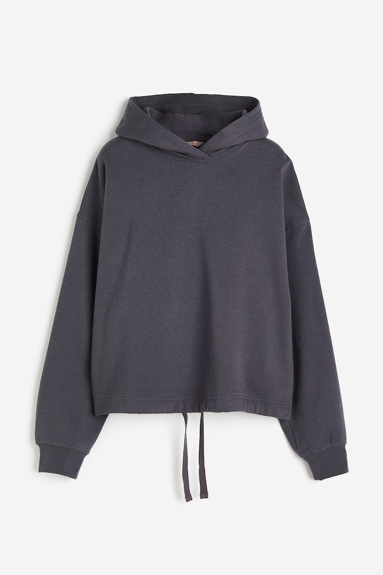 Drawstring-hem hoodie Dark grey Ladies H&M MY