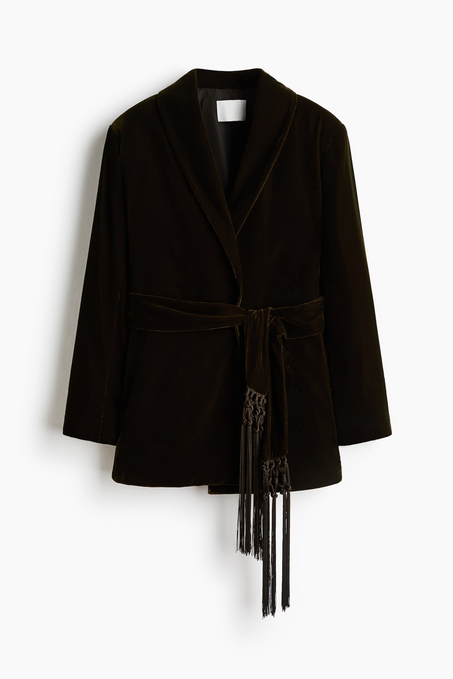 Belted velvet blazer