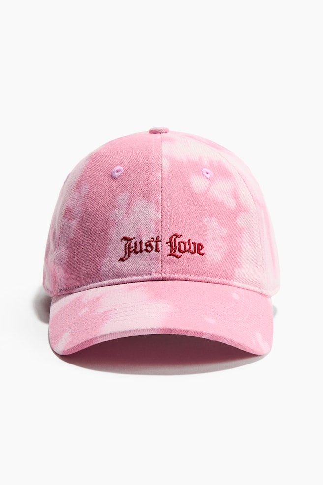 Cap aus Baumwolltwill mit Motivstickerei - Rosa/Just Love - 1