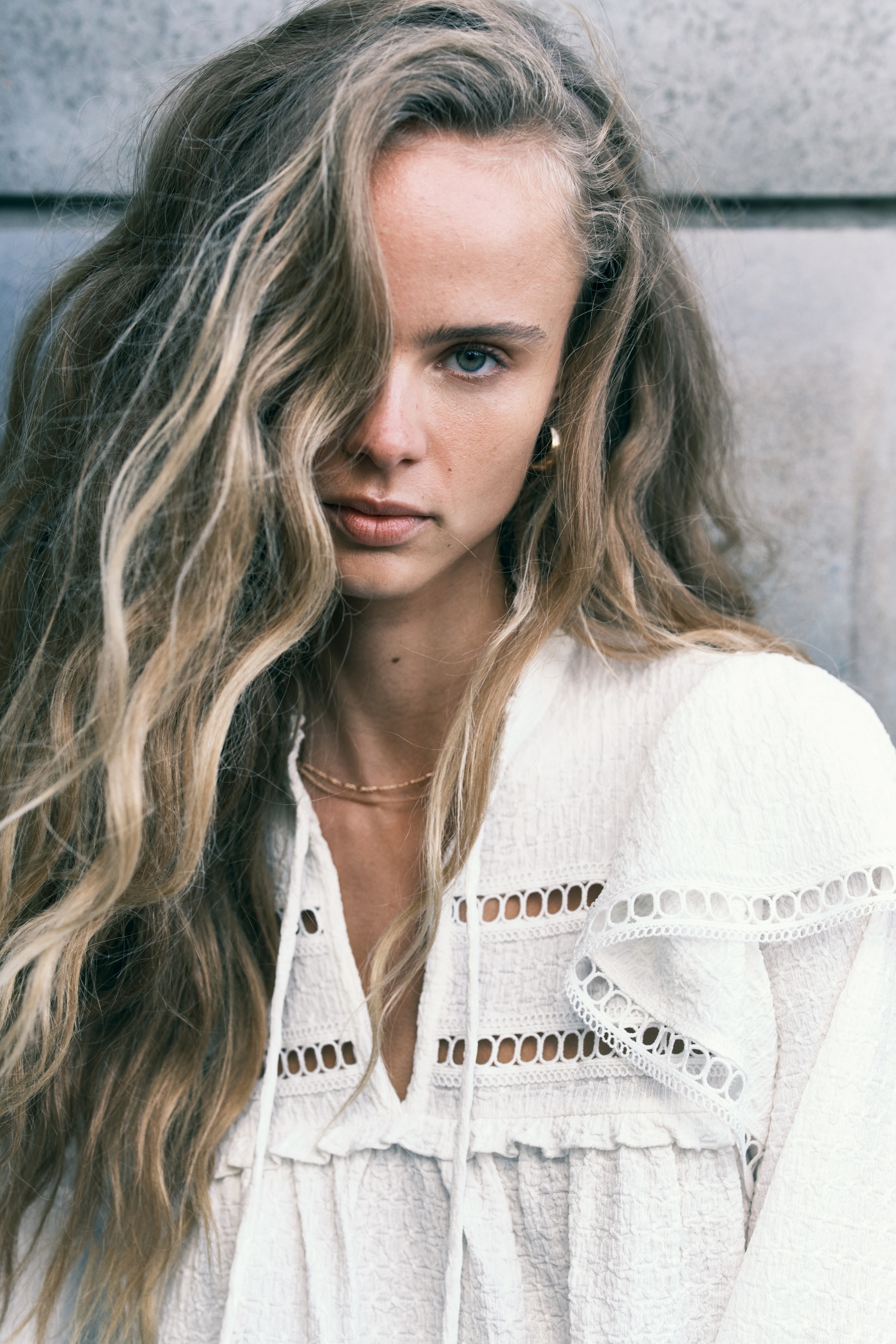 Textured jersey blouse