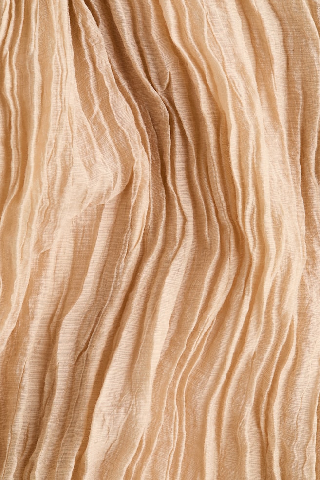 Oversized Crinkled Blouse-Beige - 4