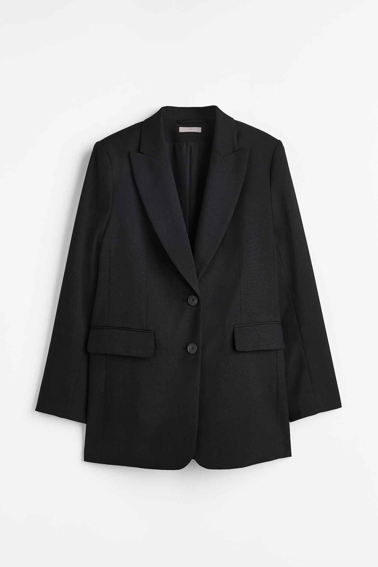 Single-breasted Blazer - Long sleeve - Long - Black - Ladies | H&M US