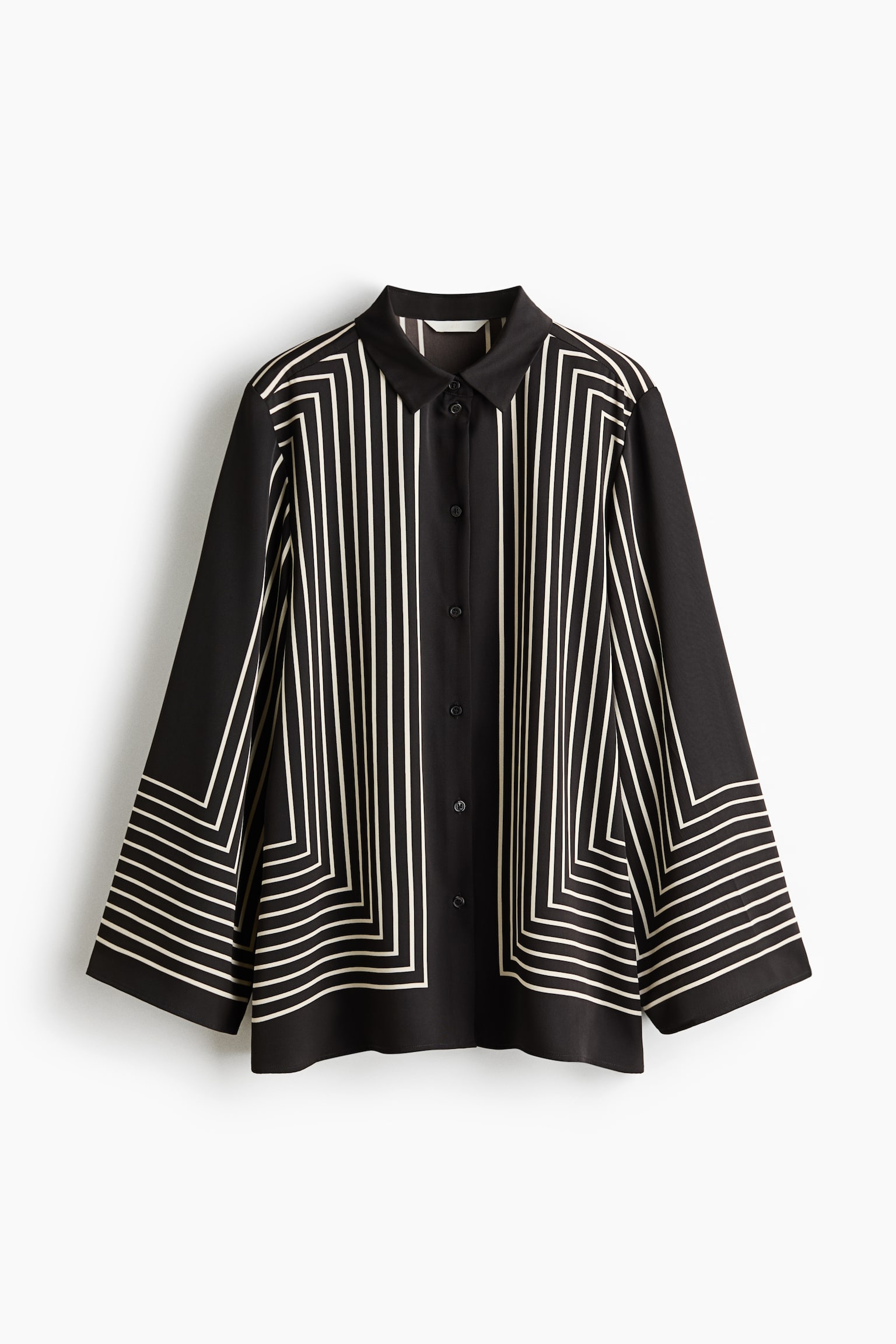 Áo sơ mi dáng thụng - Màu nâu đậm/Kẻ