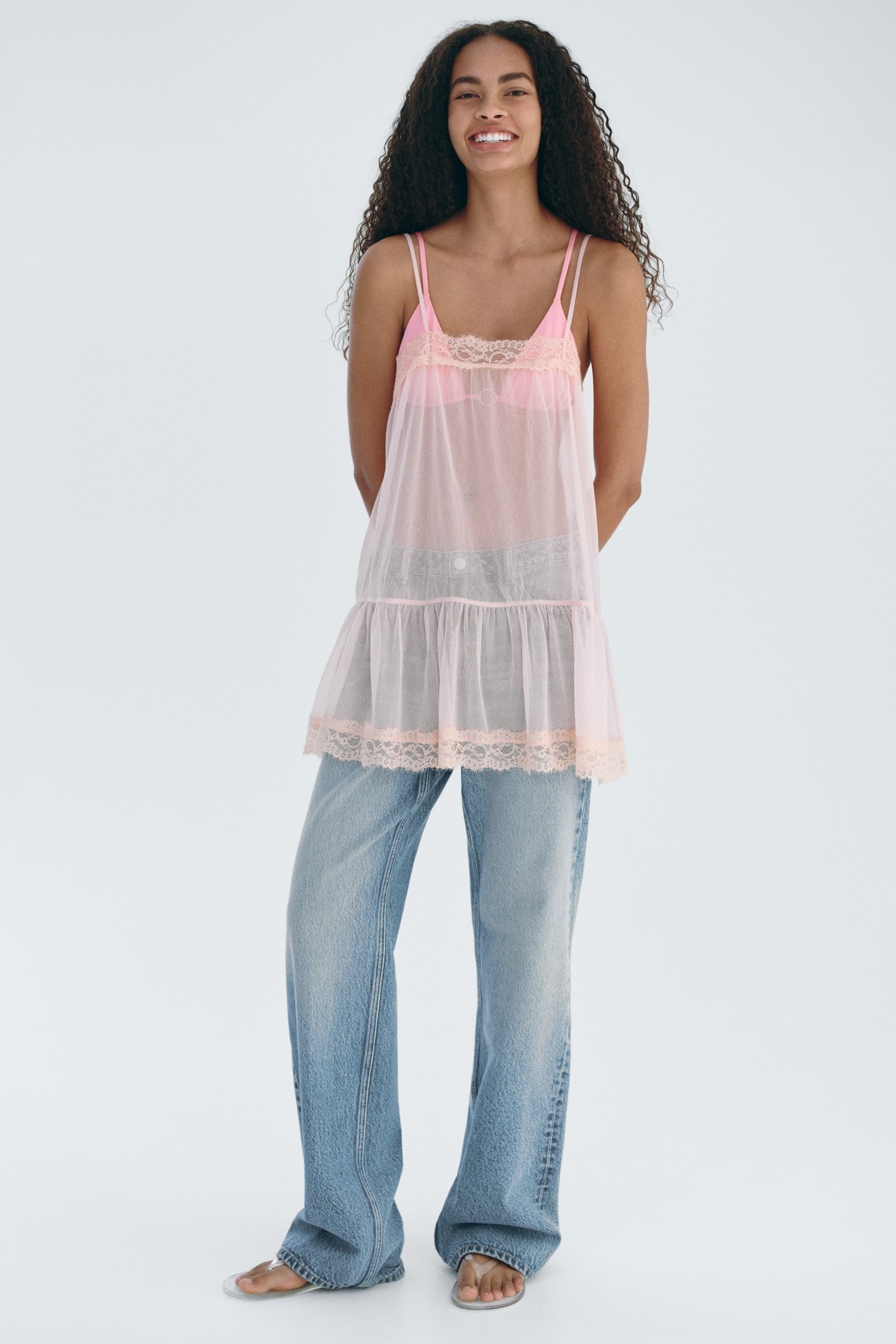 Женские топы H&M Lace-Trimmed Camisole Top — фото 3