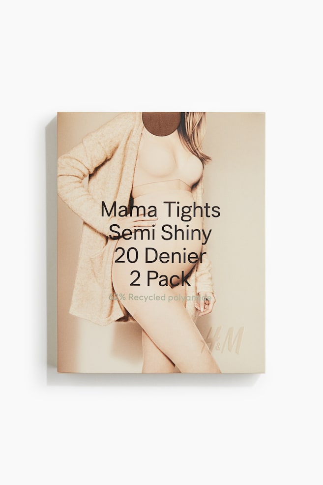 MAMA 2-pack tights 20 denier - Brown/Dark brown/Beige/Black/Light beige - 1