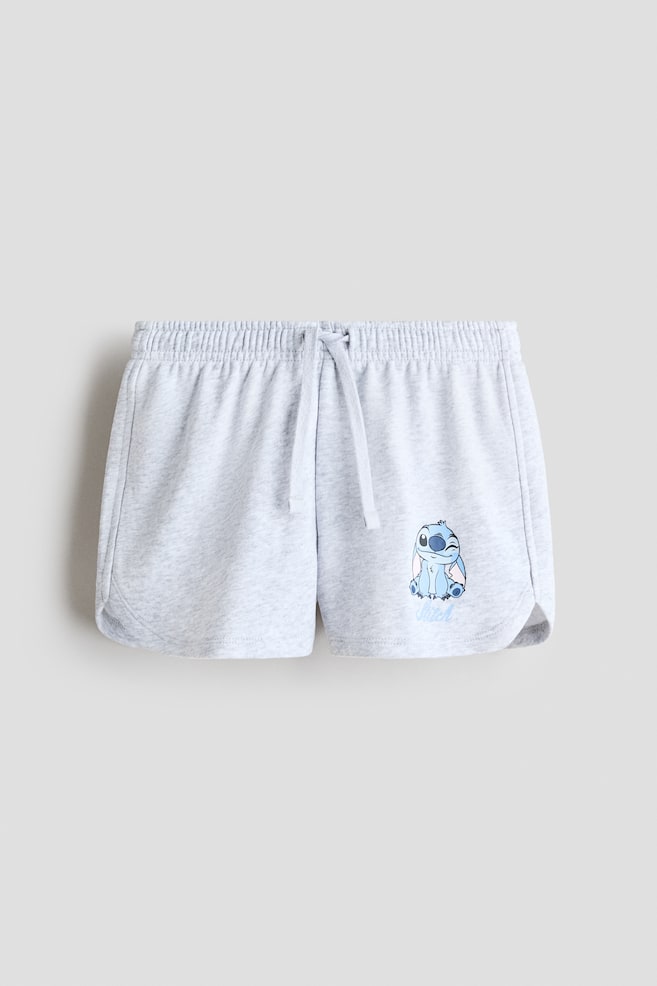 Print-motif sweatshorts - Light grey marl/Lilo & Stitch - 1