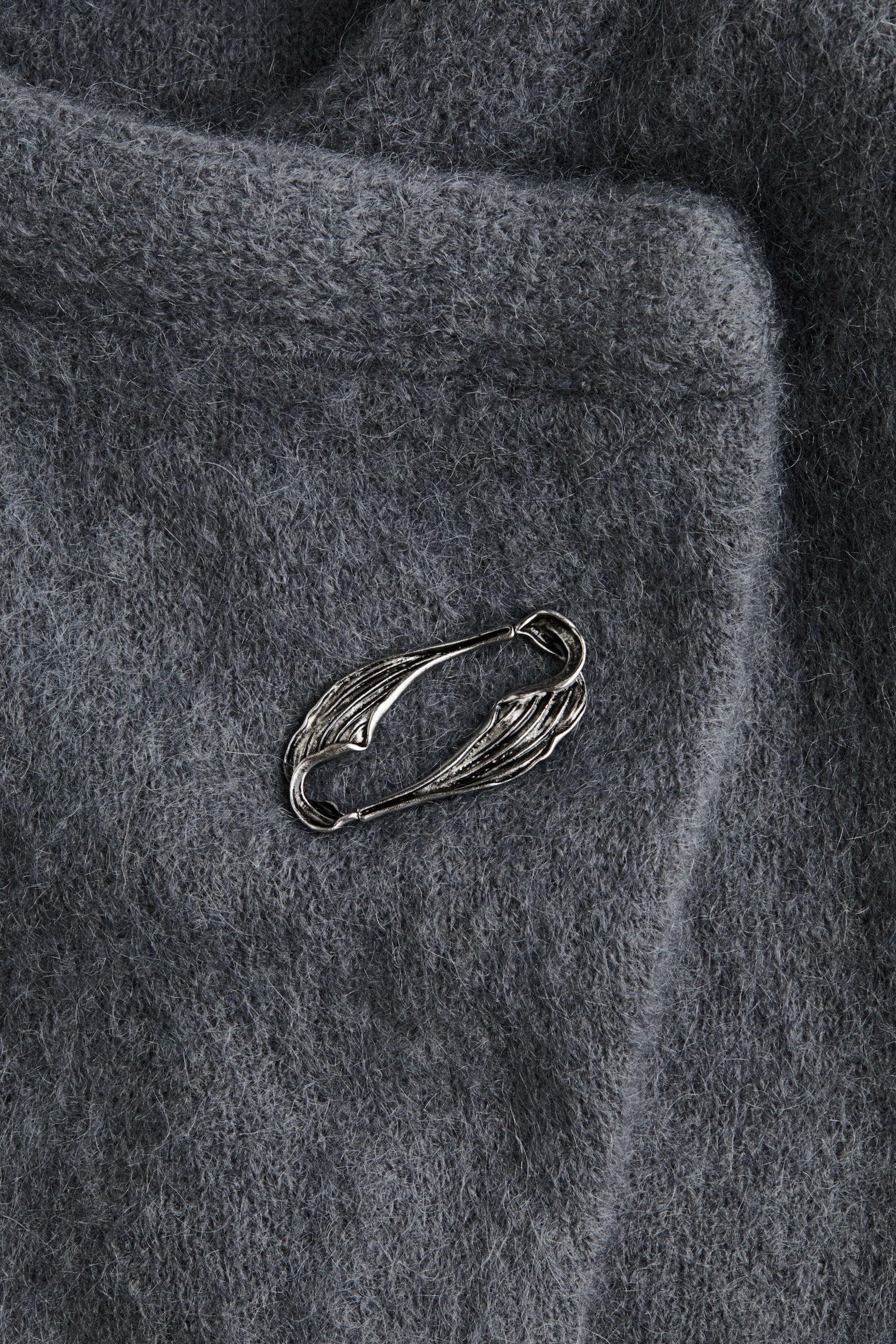 Женский кардиган H&M Cropped Mohair-Blend, цвет: Тёмный серый — фото 7