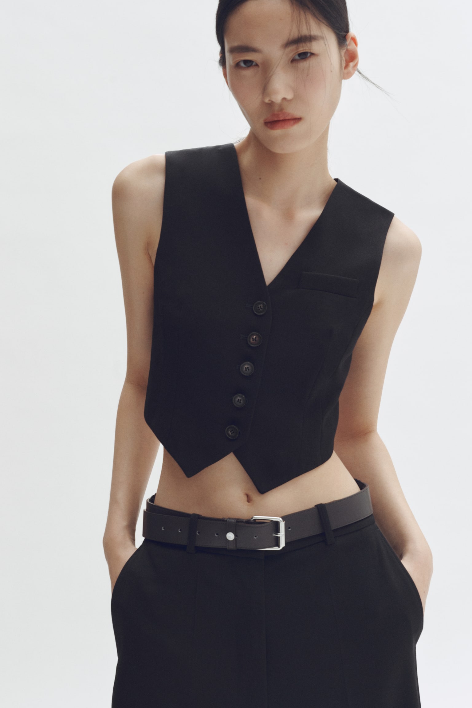 Wool Vest-Black - 2