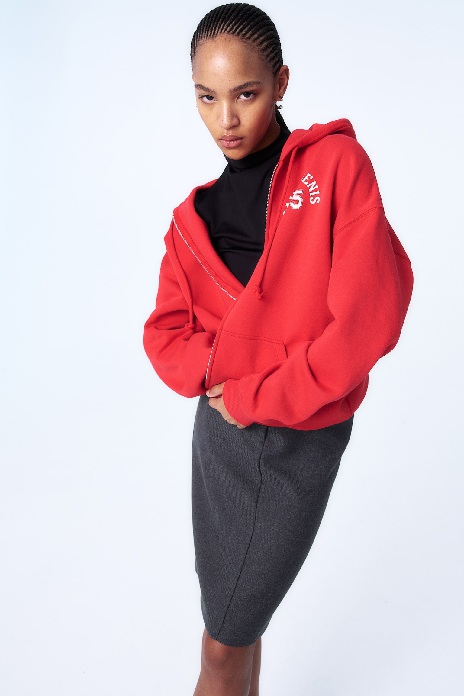 Oversized zip-through hoodie - Red/Saint-Denis/Black/Seine/Light beige/California/Light beige/Pure at Heart - 4